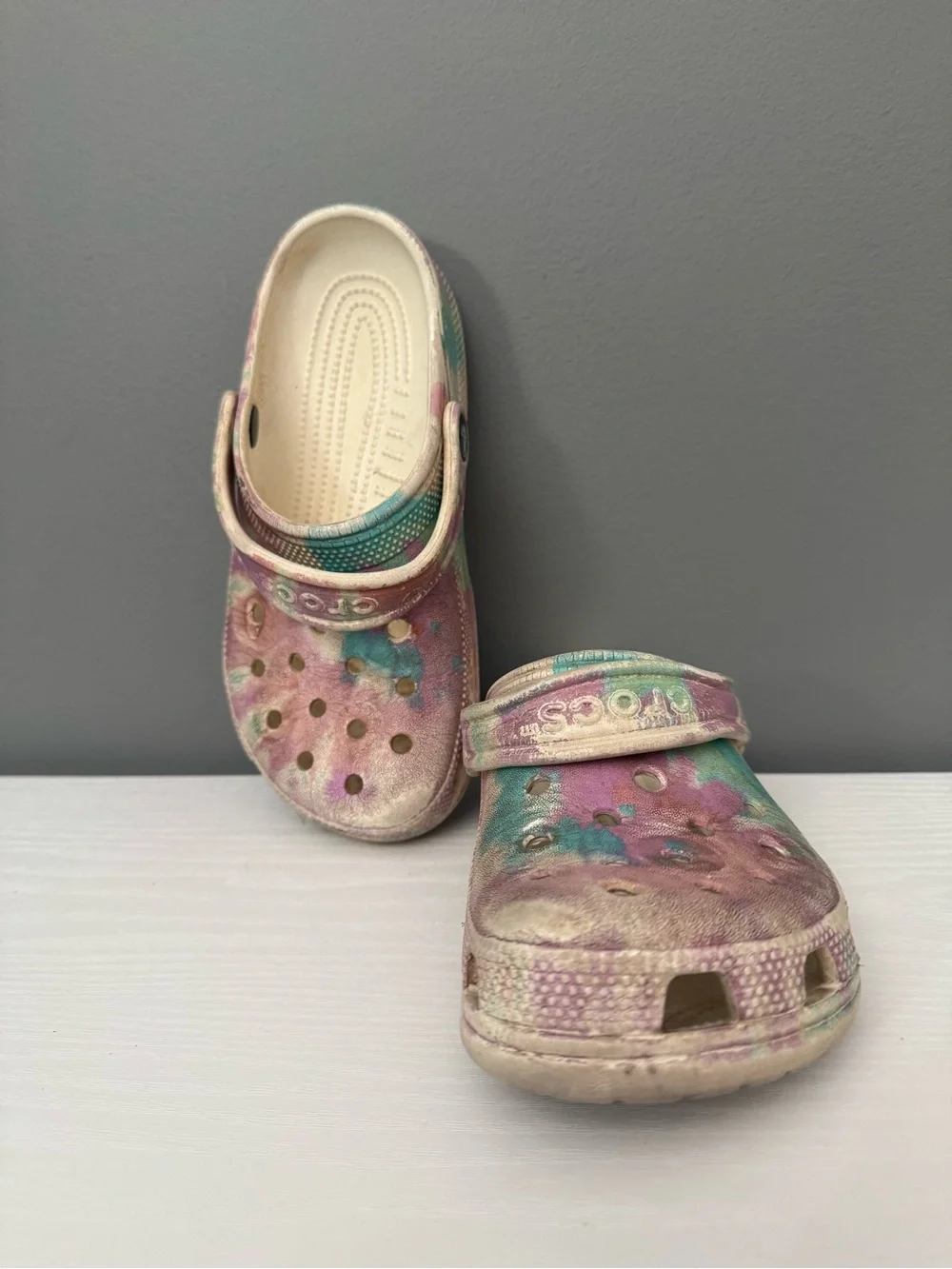 Crocs Kids Classic Tie-Dye Clog - Pink/Teal